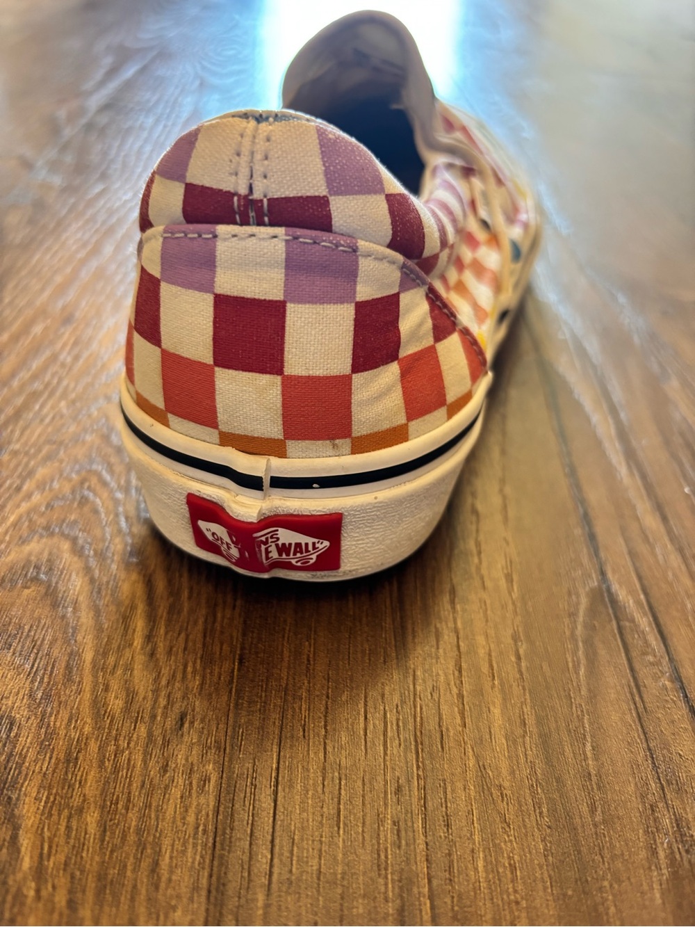Vans Slip-On Checkerboard Sneakers in Rainbow Colors - Picture 7 of 11